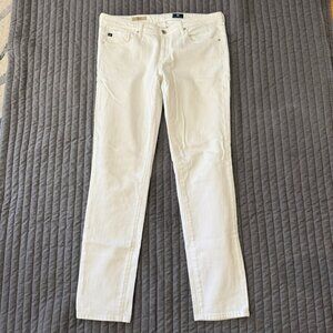 AG Adriano Goldschmied The Stilt Cigarette Leg White Jeans – size 30